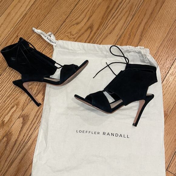 Loeffler Randall Scarlet black suede heels size 5B - Picture 5 of 11